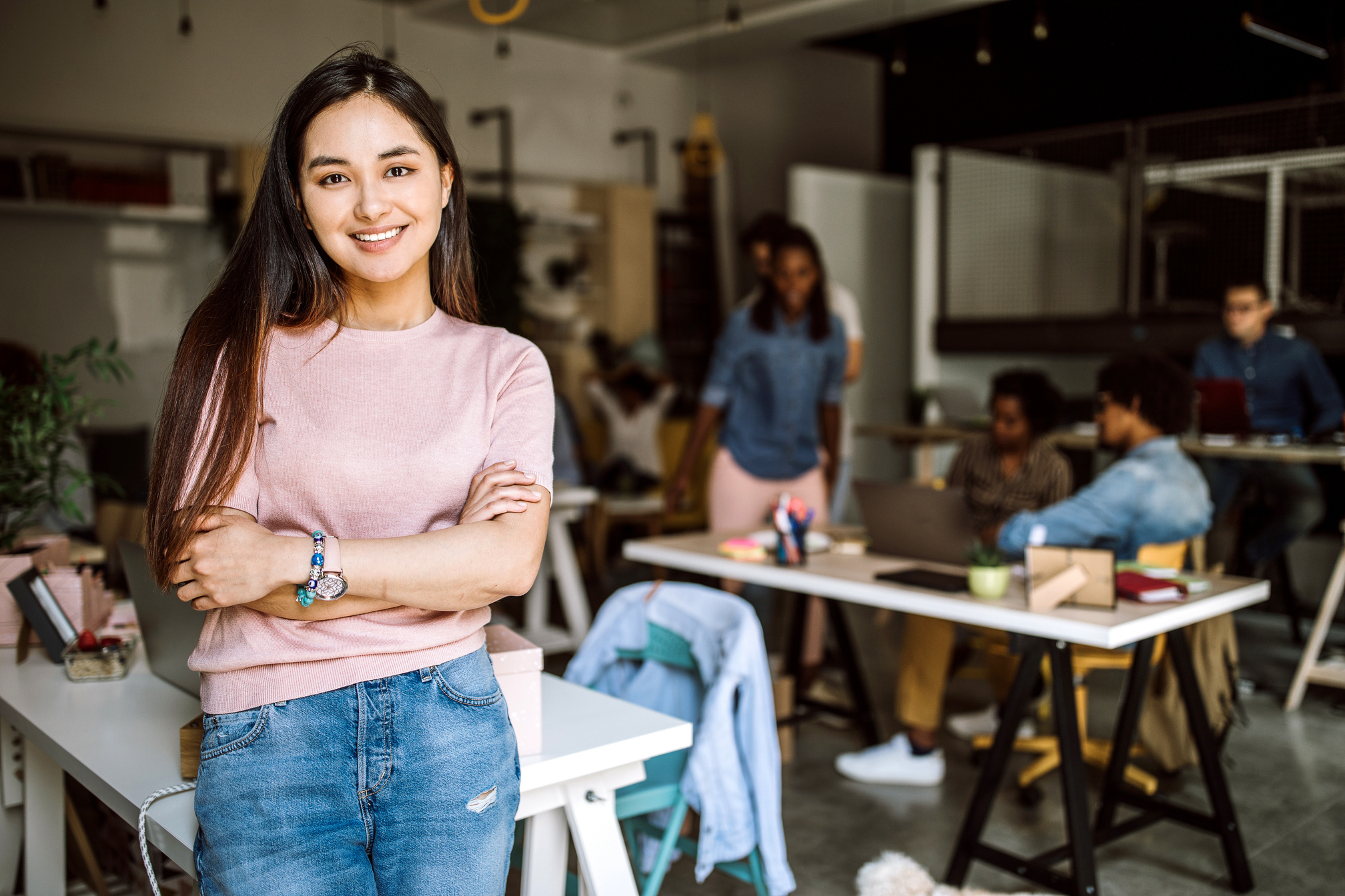 Beautiful Asian Businesswoman In Co-working Space